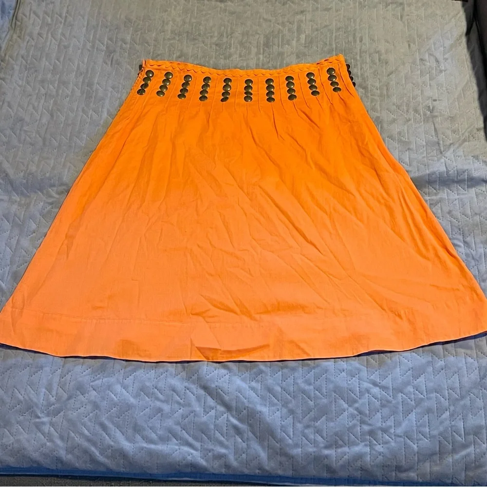 Tory Burch skirt‎ womens 10 NWT orange